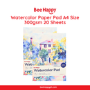 Bee Happy Watercolor Paper Pad A4 Size 300gsm 20 Sheets