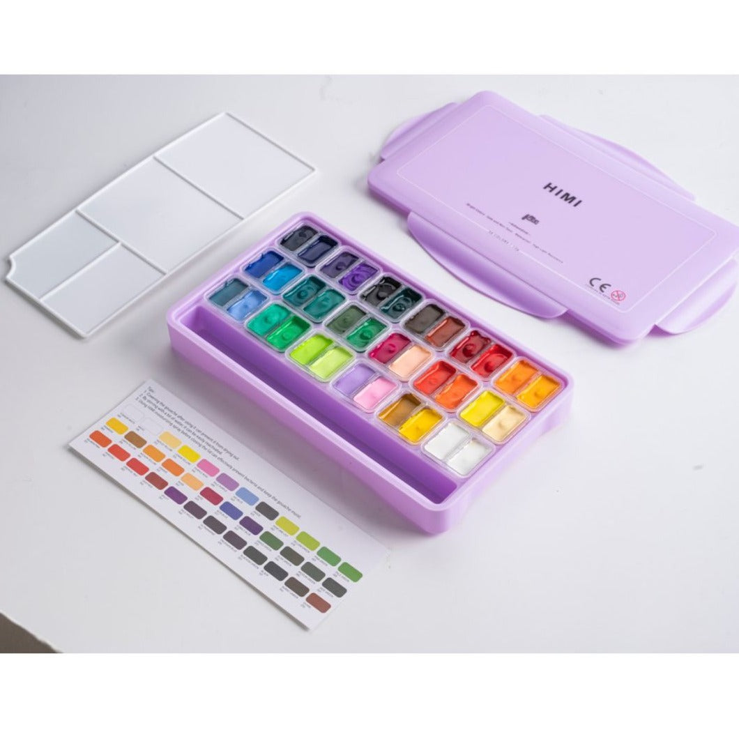 Miya Himi Gouache Twin Cups Set 36 Colors Split Jelly Cups - Lilac