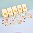 Bee Happy Journaling Punchers (Stamp, Square, Hexagon, Circle Shape Punch)