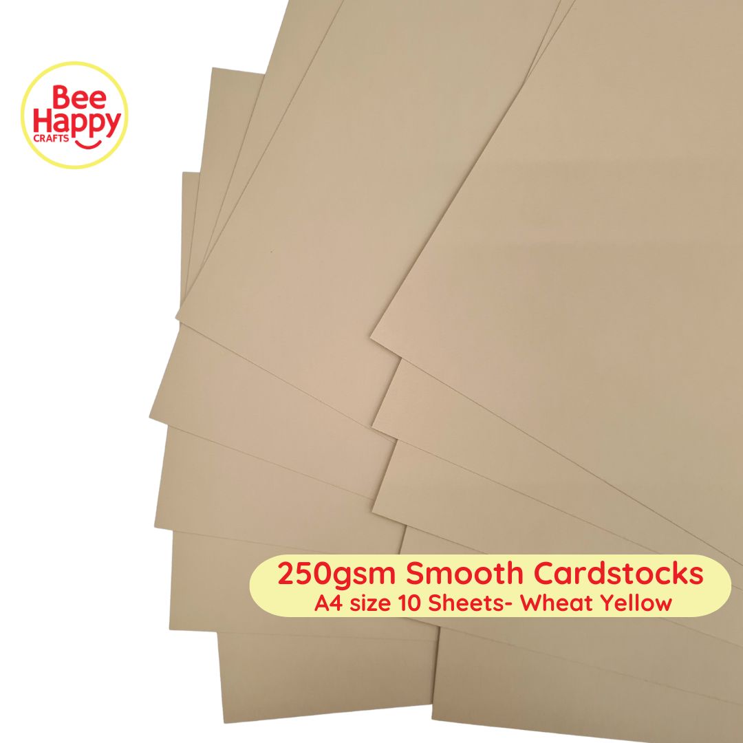 Bee Happy 250gsm Smooth Cardstocks 10 Sheets - Neutrals & Grays