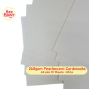 Bee Happy 260gsm Pearlescent Cardstocks A4 Size 10 Sheets - Shadow Neutral & Light Neutrals