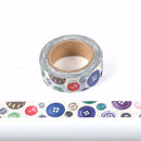 Colorful Fastener Printing Washi Tape 15mm x 10m