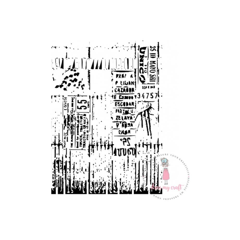 Dress My Craft Ladger Script Stencil A4