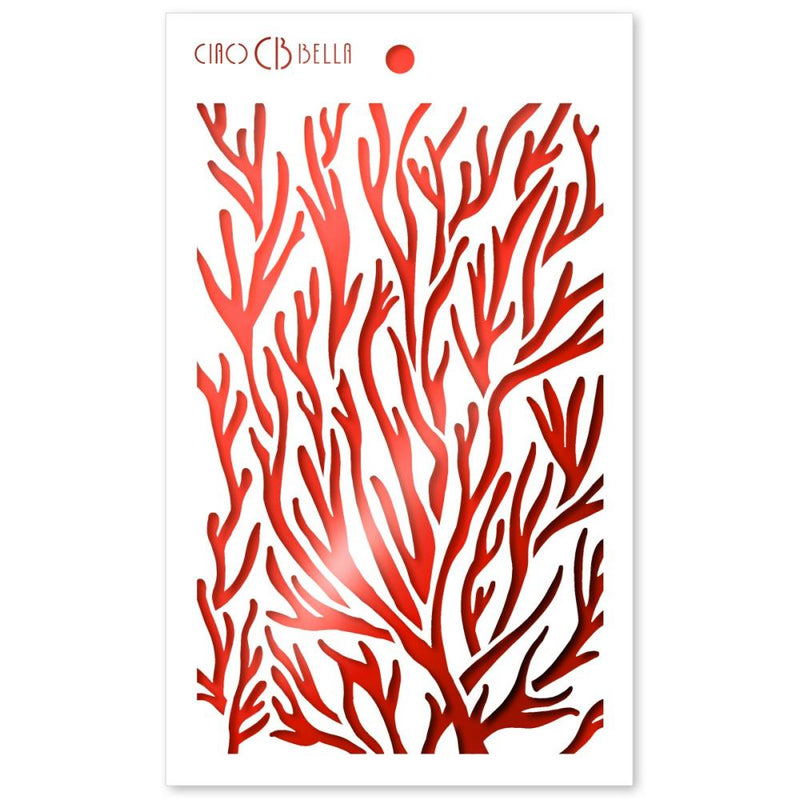Ciao Bella Coral Stencil Art Texture Stencil 5"X8"