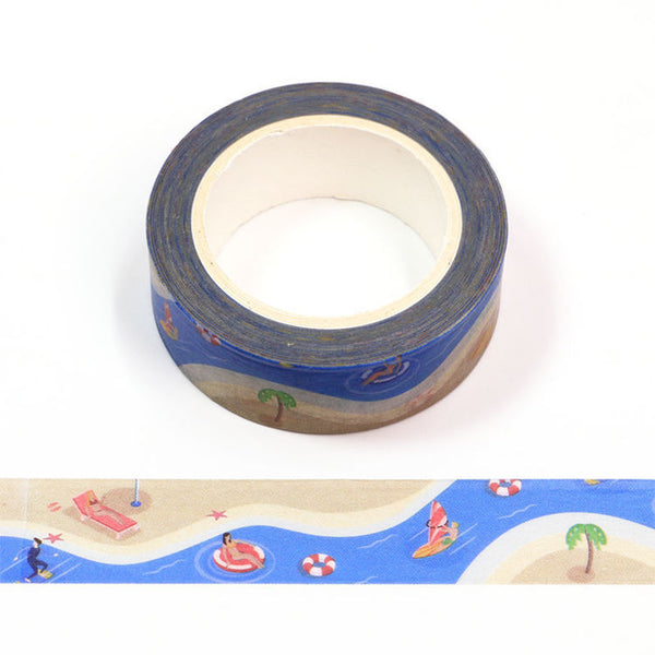 River Beach Vacation Washi Tape 15mm x 10m