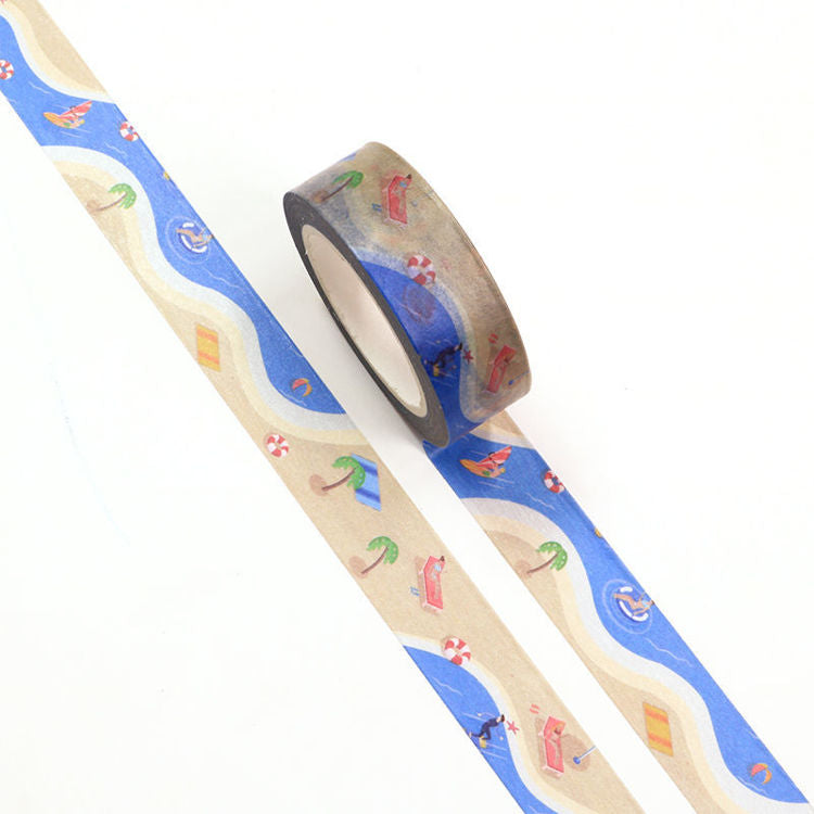 River Beach Vacation Washi Tape 15mm x 10m