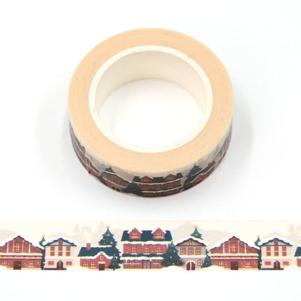 Snowy Houses on Christmas Washi Tape 15mm x 10m