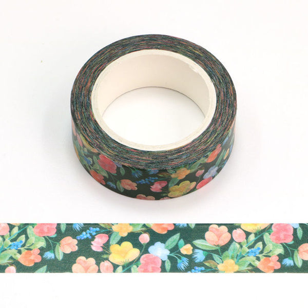 Colorful Floral Pattern Washi Tape 15mm x 10m
