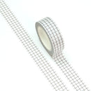 Black Grid Pattern on White Washi Tape 15mm x 10m