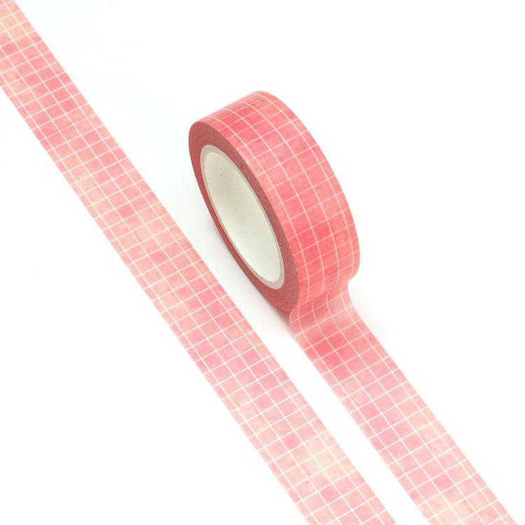 White Grid Pattern on Watercolor Background Washi Tape 15mm x 10m