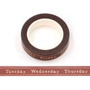Foil Days of the Week on Brown Washi Tape 10mm x 10m