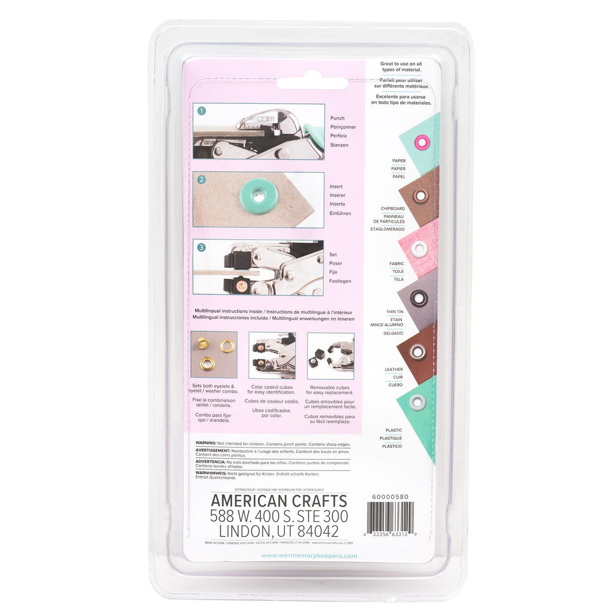 We R Memory Keepers Crop-a-dile Lilac Eyelet Setter and Punch