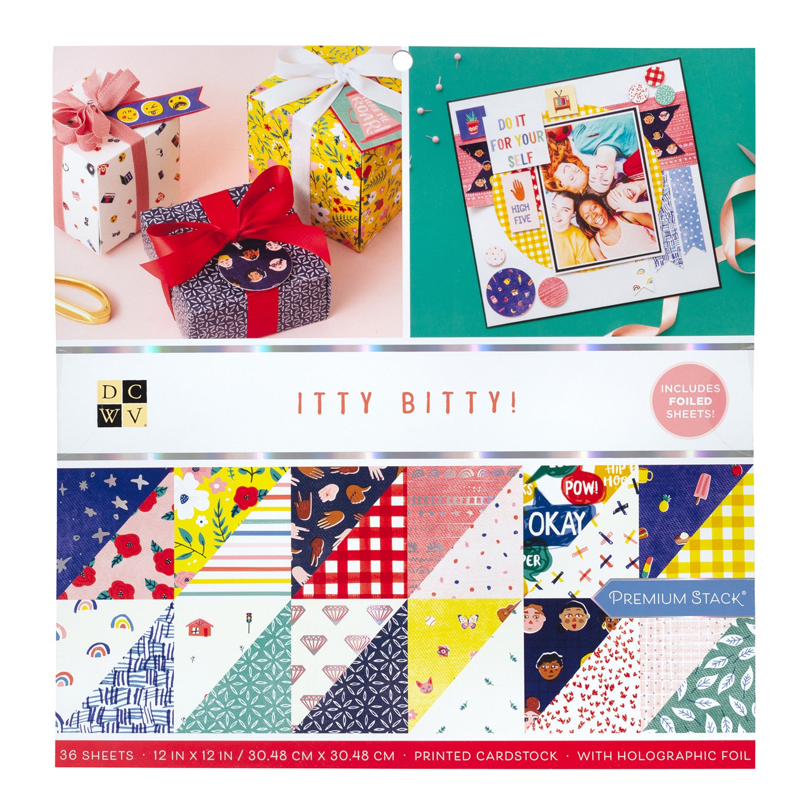 DCWV Itty Bitty Paper Pad with Iridescent Foil 12