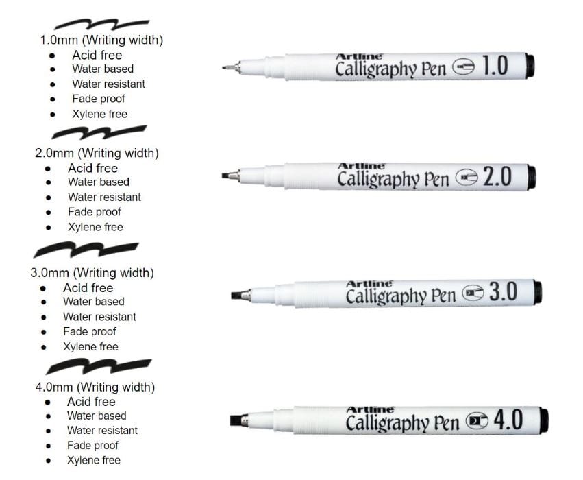 Artline Supreme Calligraphy Pens White