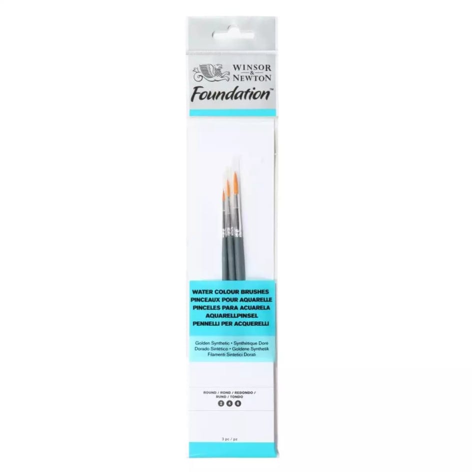 Winsor & Newton Foundation Watercolor Brush Pack Short Handle 10
