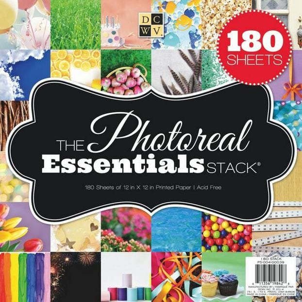 DCWV The Photoreal Essentials Paper Pad 12" x 12" (60 sheets and 180 sheets available)