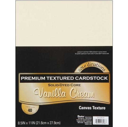 Core'dinations Vanilla Cream - Textured Value Pack Cardstock 8.5"X11" 40/Pkg