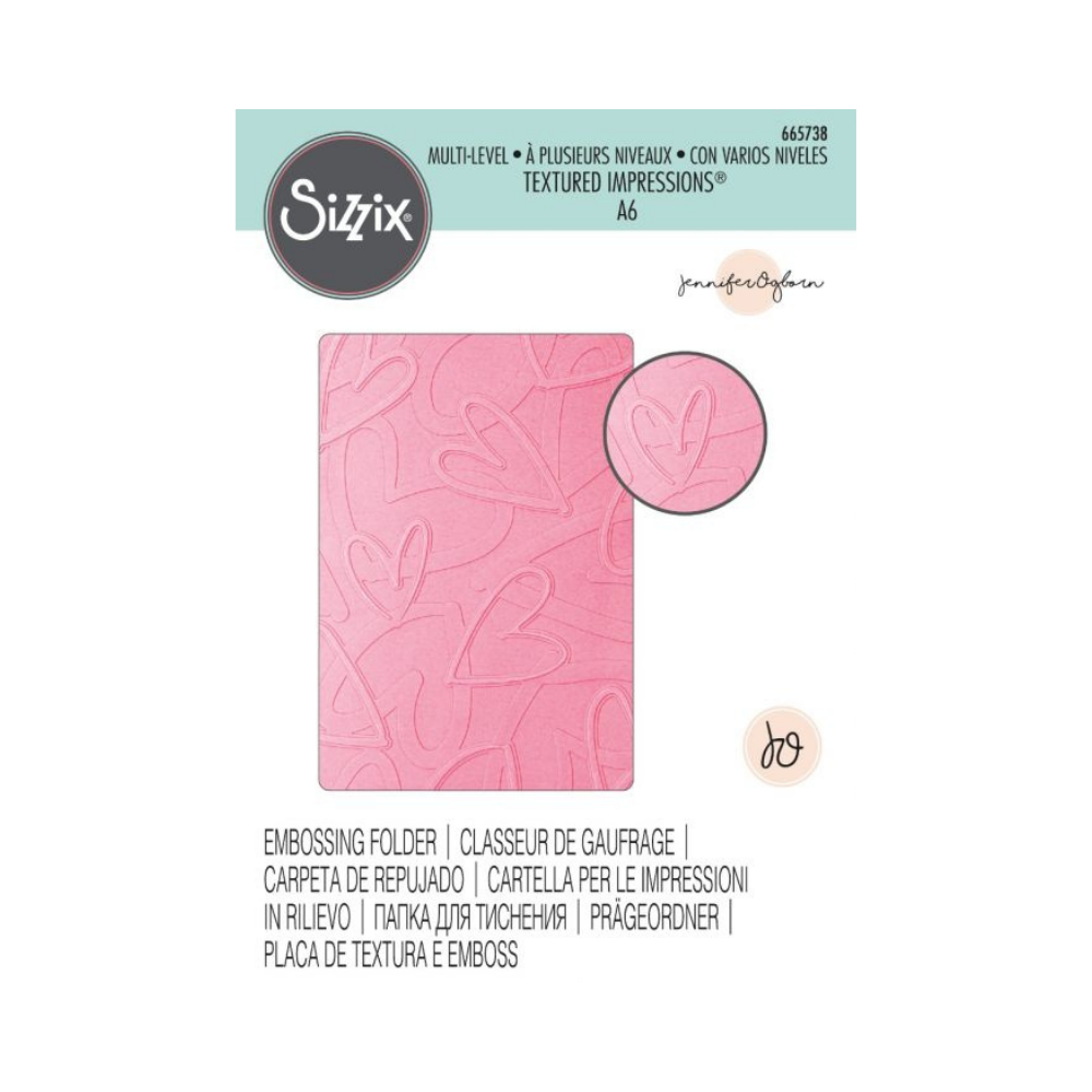 Sizzix Multi-Level Textured Impressions Embossing Folder - Romantic by Jennifer Ogborn