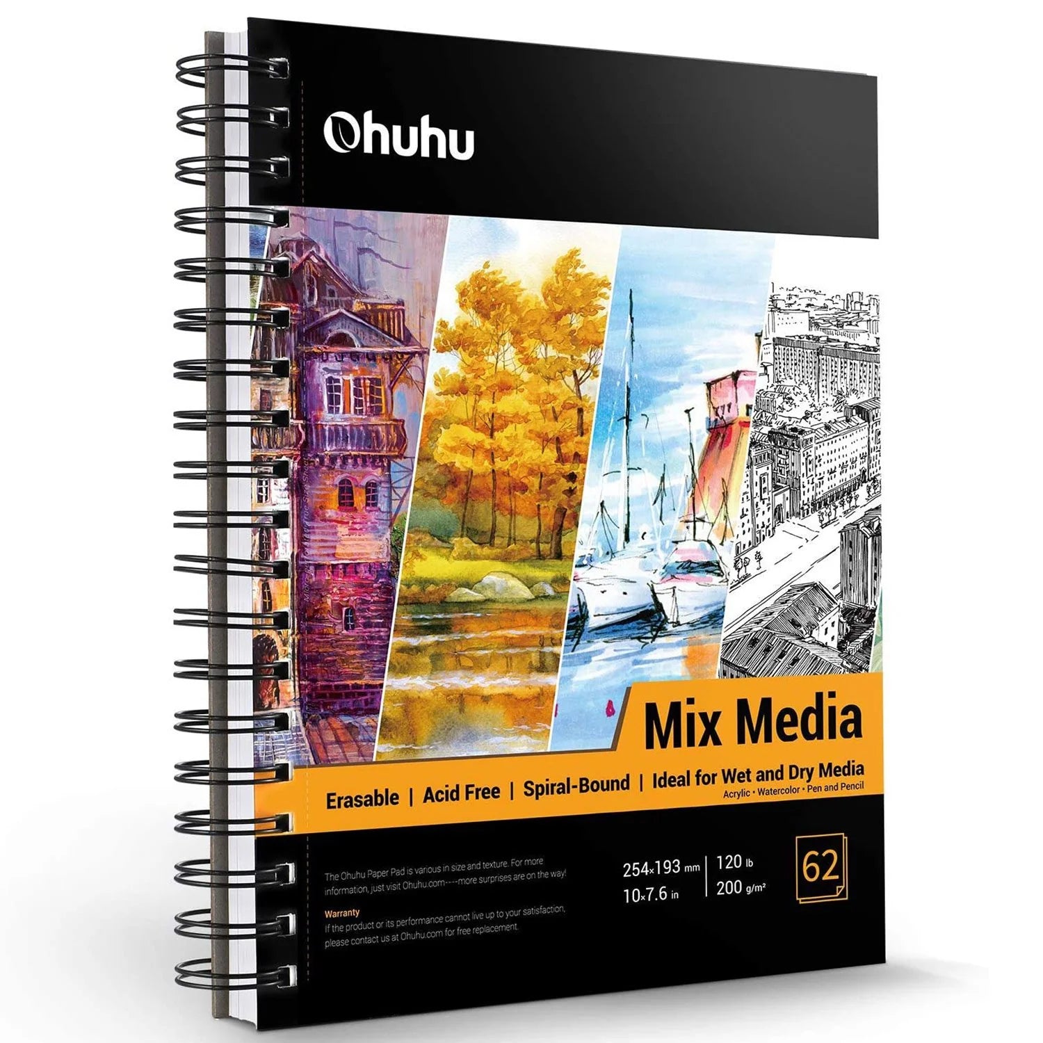 Ohuhu Spiral-Bound Mix Media Pad for Multiple Techniques Y44-83000-19, Y44-83000-20, Y44-83000-28