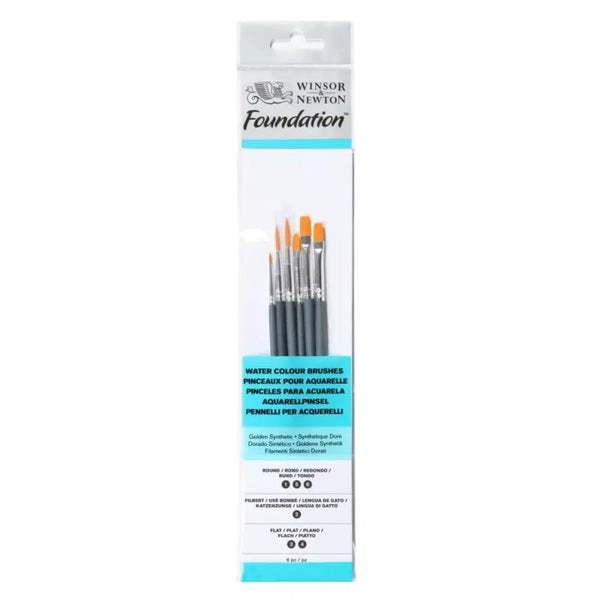 Winsor & Newton Foundation Watercolor Brush Pack Short Handle 16