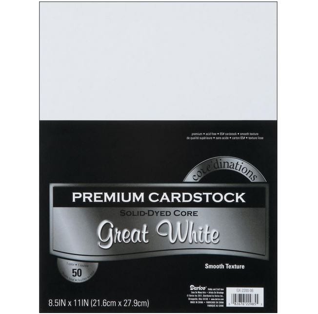 Core'dinations Great White - Smooth Value Pack Cardstock 8.5