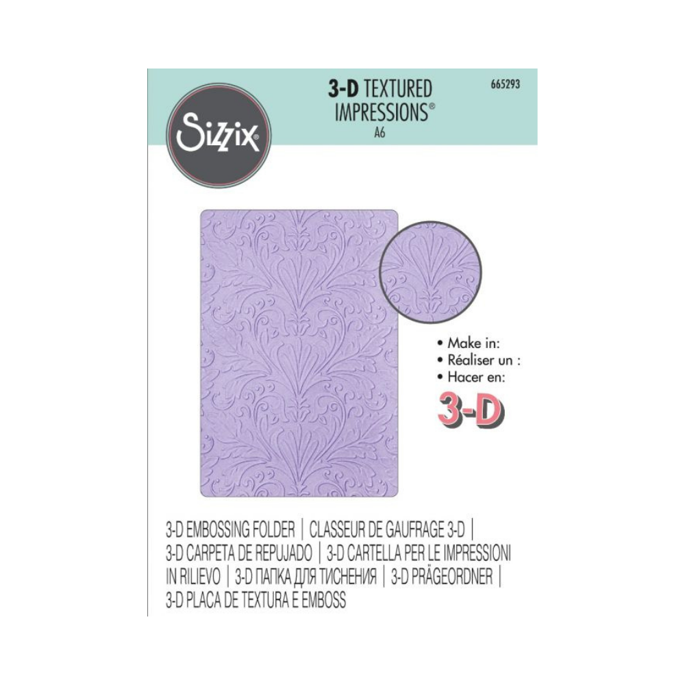 Sizzix 3-D Textured Impressions Embossing Folder - Art Nouveau