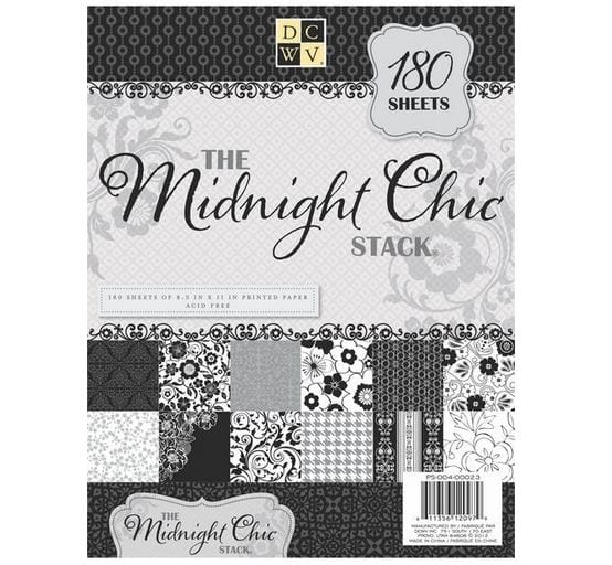 DCWV Midnight Chic Paper Pad 8.5" x 11" (60 sheets and 180 sheets available)