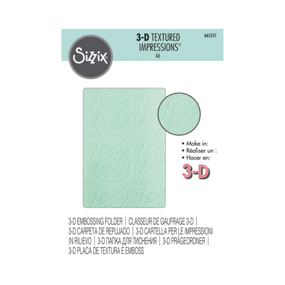 Sizzix 3-D Textured Impressions Embossing Folder - Leaf Pattern