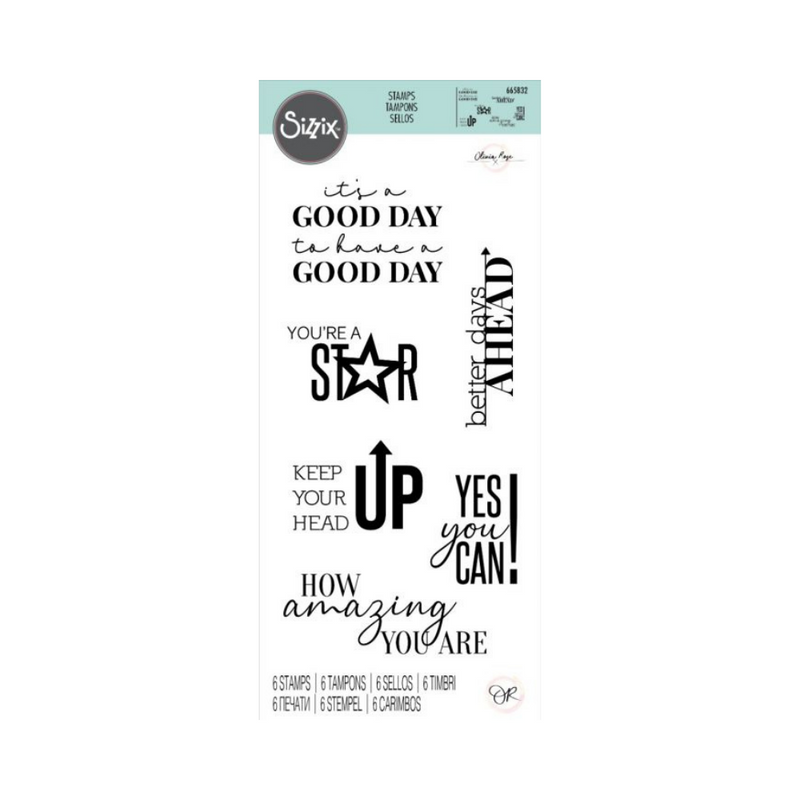 Sizzix Clear Stamps Set 6PK - Positive Signs by Olivia Rose