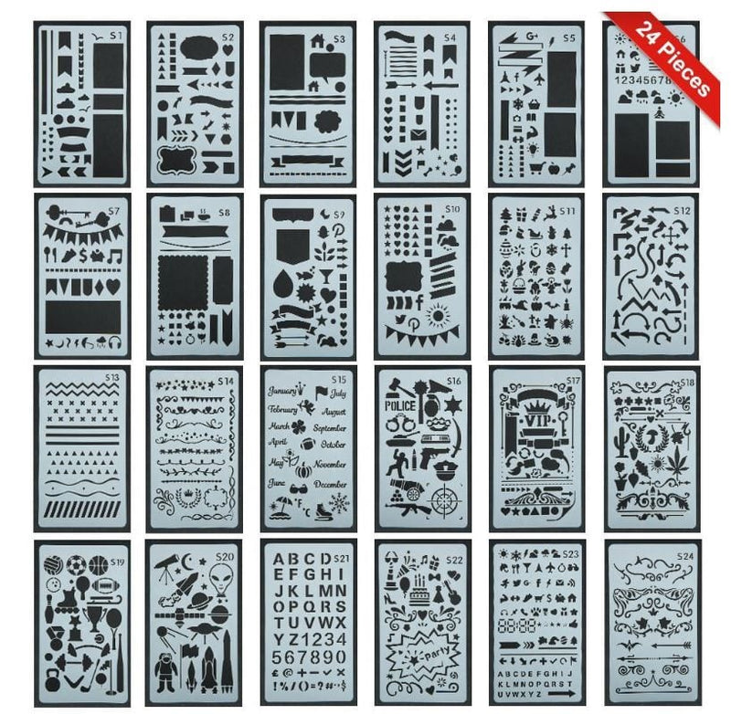 Planner / Journal Stencils Set S - 24pcs