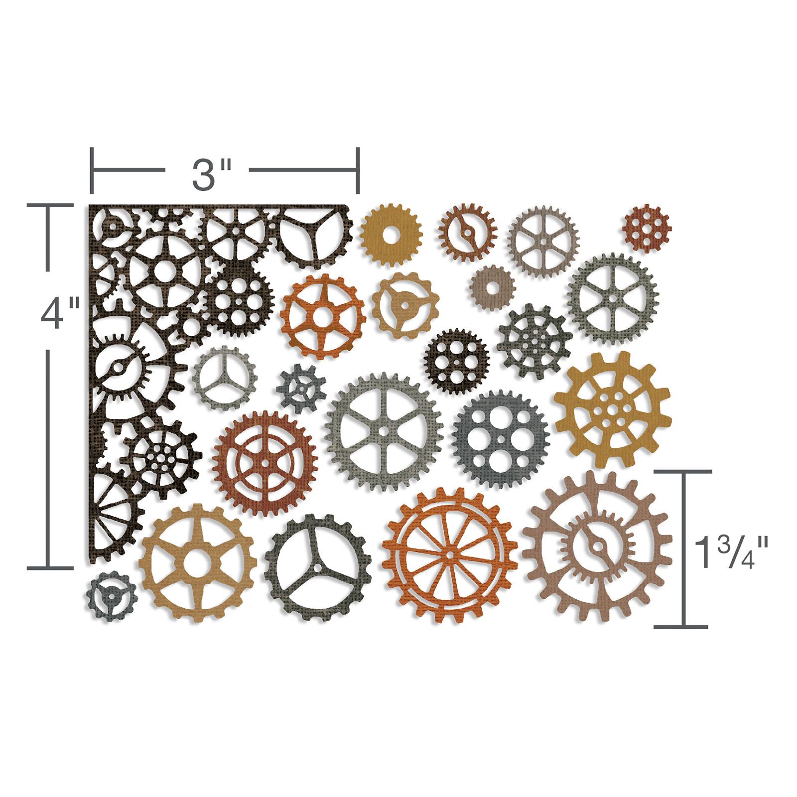 Sizzix Gearhead Thinlits Die by Tim Holtz 22Pk