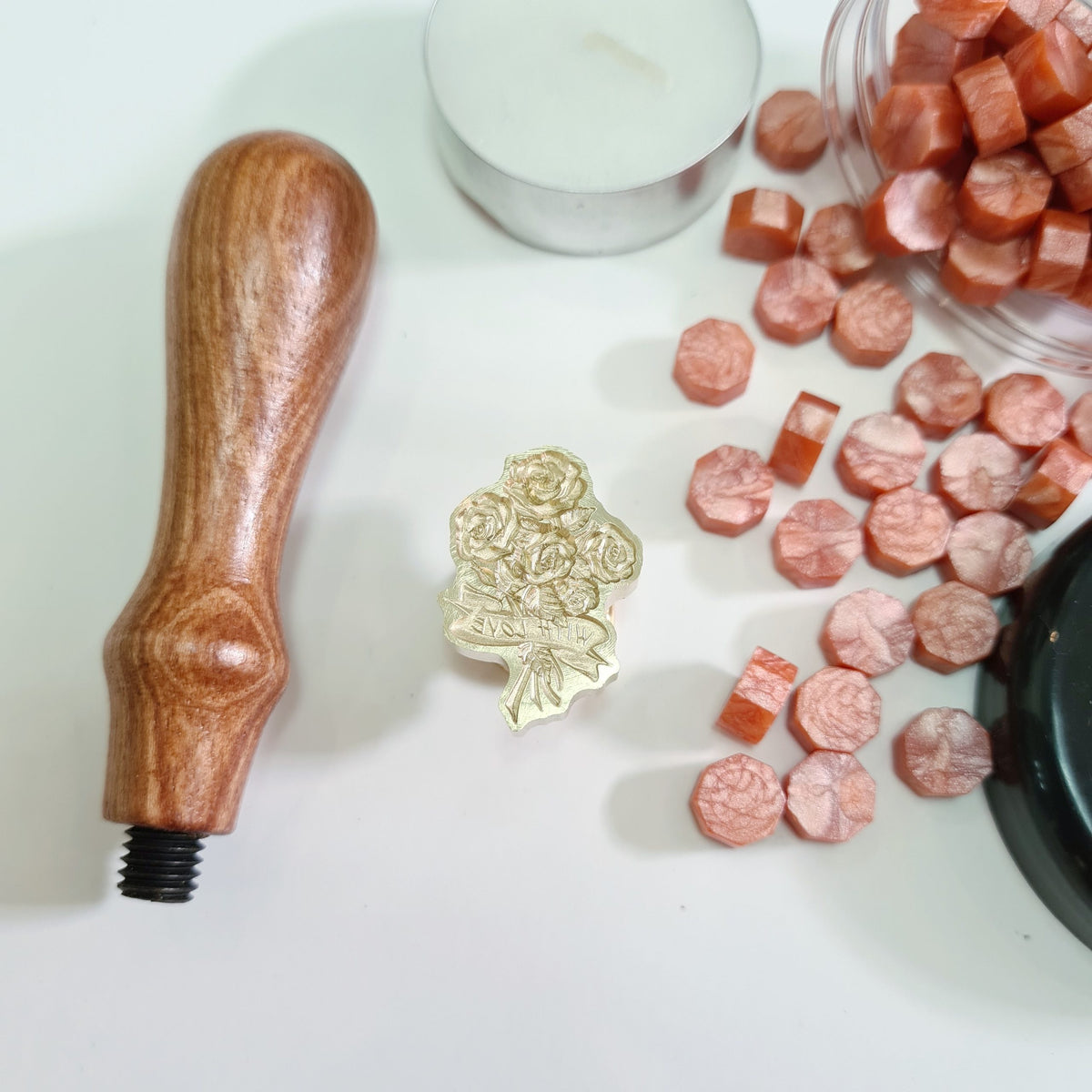 Exact Shape and 3D Wax Seal Stamps - Option 1 (1 Wax Seal Copper Head with Handle Only)