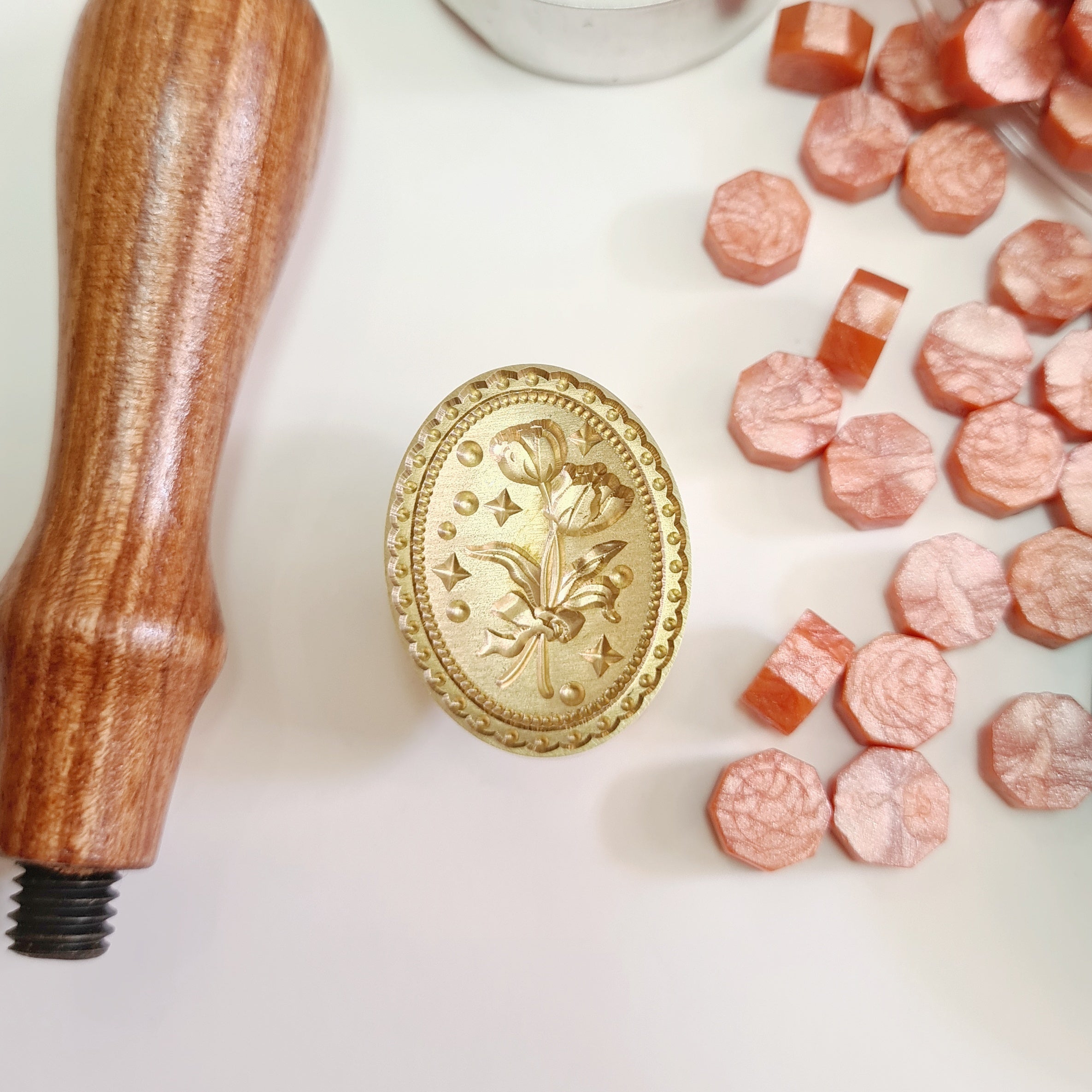 Exact Shape and 3D Wax Seal Stamps - Option 4 (1 Wax Seal Copper Head with Handle Only)