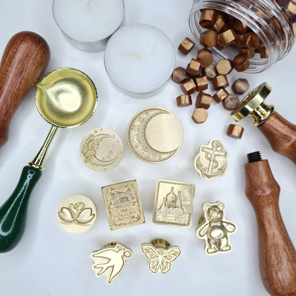Exact Shape and 3D Wax Seal Stamps - Option 3 (1 Wax Seal Copper Head with Handle Only)