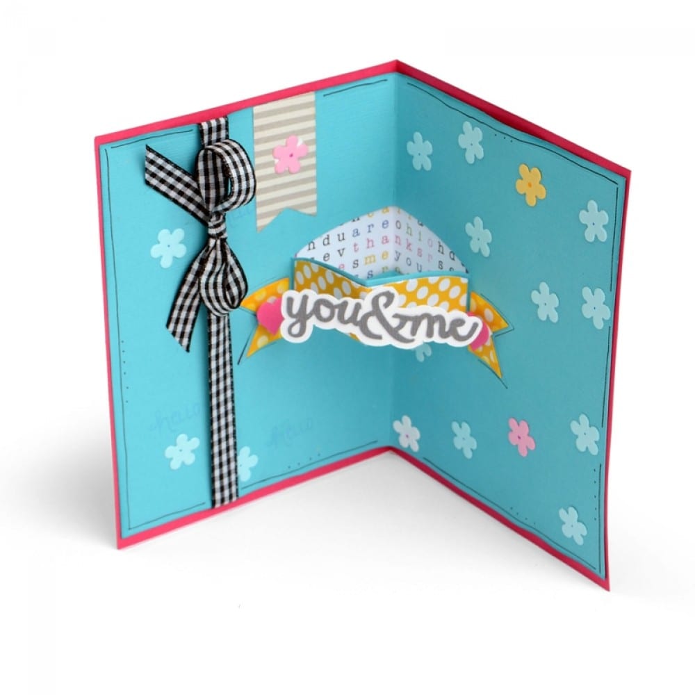 Sizzix Card with Banner 3D Drop-ins Framelits Die 28/Pk