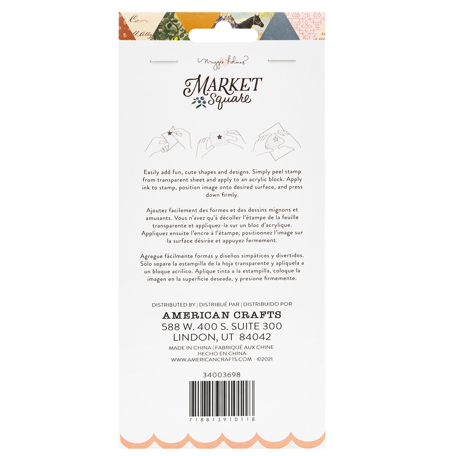 American Crafts Market Square Acrylic Stamp Maggie Holmes