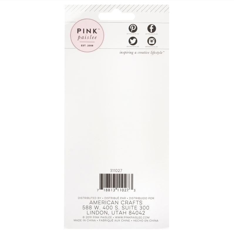 American Crafts 5th and Monaco Pink Paislee Acrylic Clear Stamps