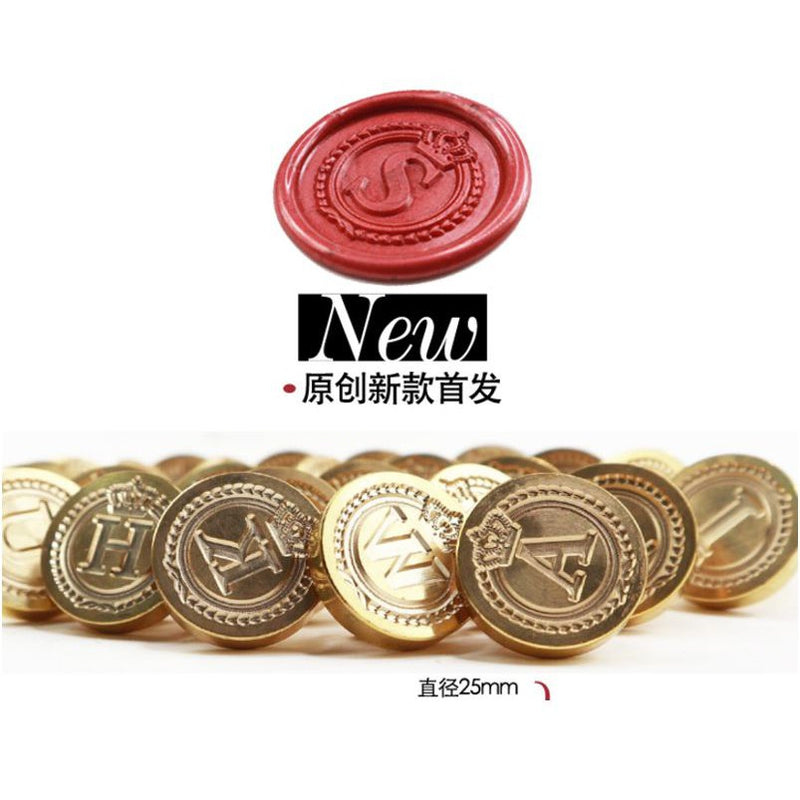 Wax Seal Royalty Monogram (Choose for N-Z) (1 Letter Copper Head and Wooden Handle)