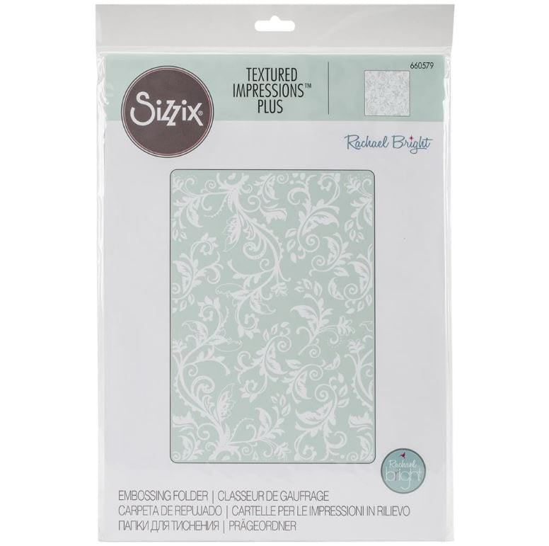 Botanical Swirls 11 3/4" x 8 1/4" Sizzix Textured Impressions Embossing Folder Plus