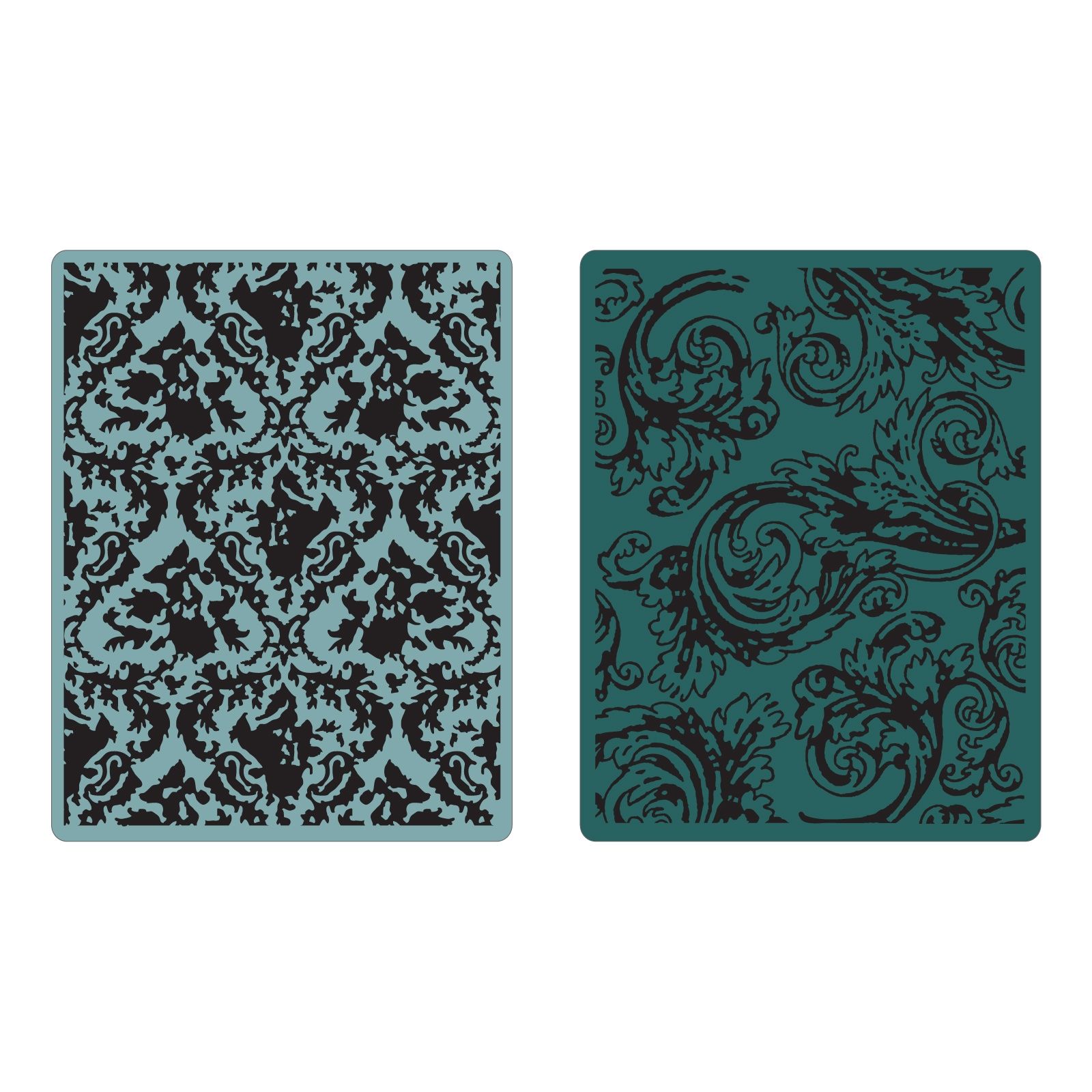 Sizzix Texture Fades Embossing Folders 2PK - Damask & Regal Flourishes Set by Tim Holtz