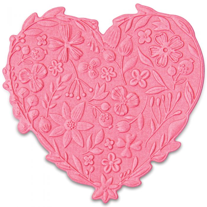 Sizzix 3-D Impresslits & Embossing Folder - Floral Heart by Kath Breen