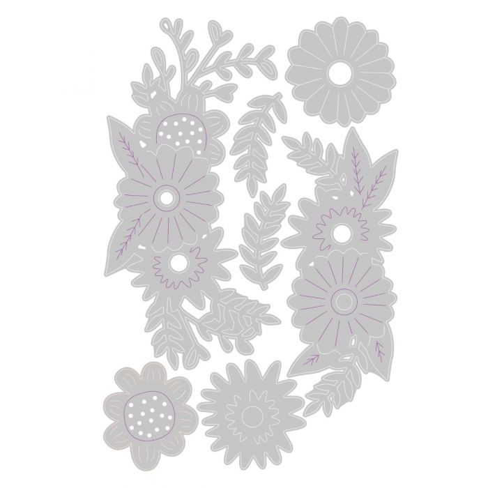 Sizzix Thinlits Die Set 7PK - Floral Contours by Olivia Rose