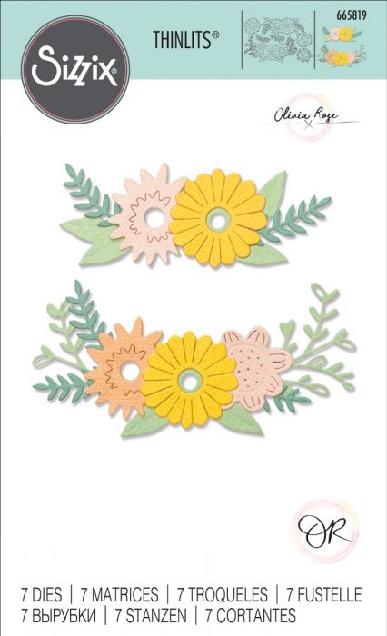 Sizzix Thinlits Die Set 7PK - Floral Contours by Olivia Rose