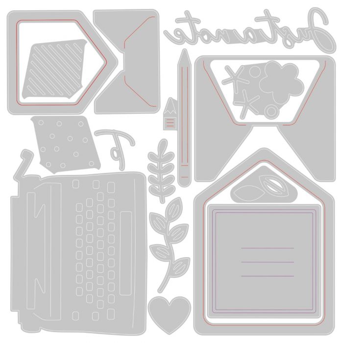 Sizzix Thinlits Die Set 16PK - You've Got Mail by Olivia Rose