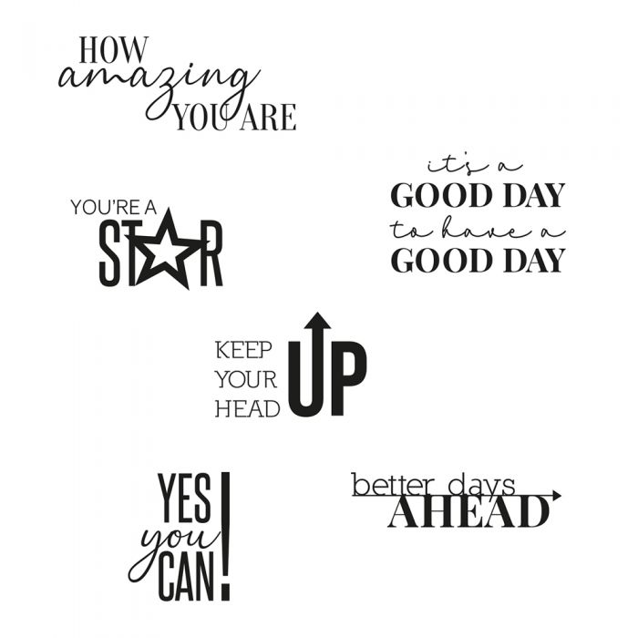 Sizzix Clear Stamps Set 6PK - Positive Signs by Olivia Rose