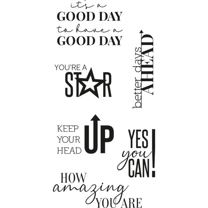 Sizzix Clear Stamps Set 6PK - Positive Signs by Olivia Rose