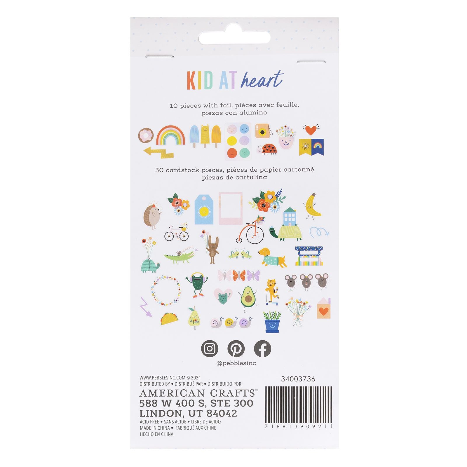 Pebbles Kid at Heart Icon Ephemera with Iridescent Foi