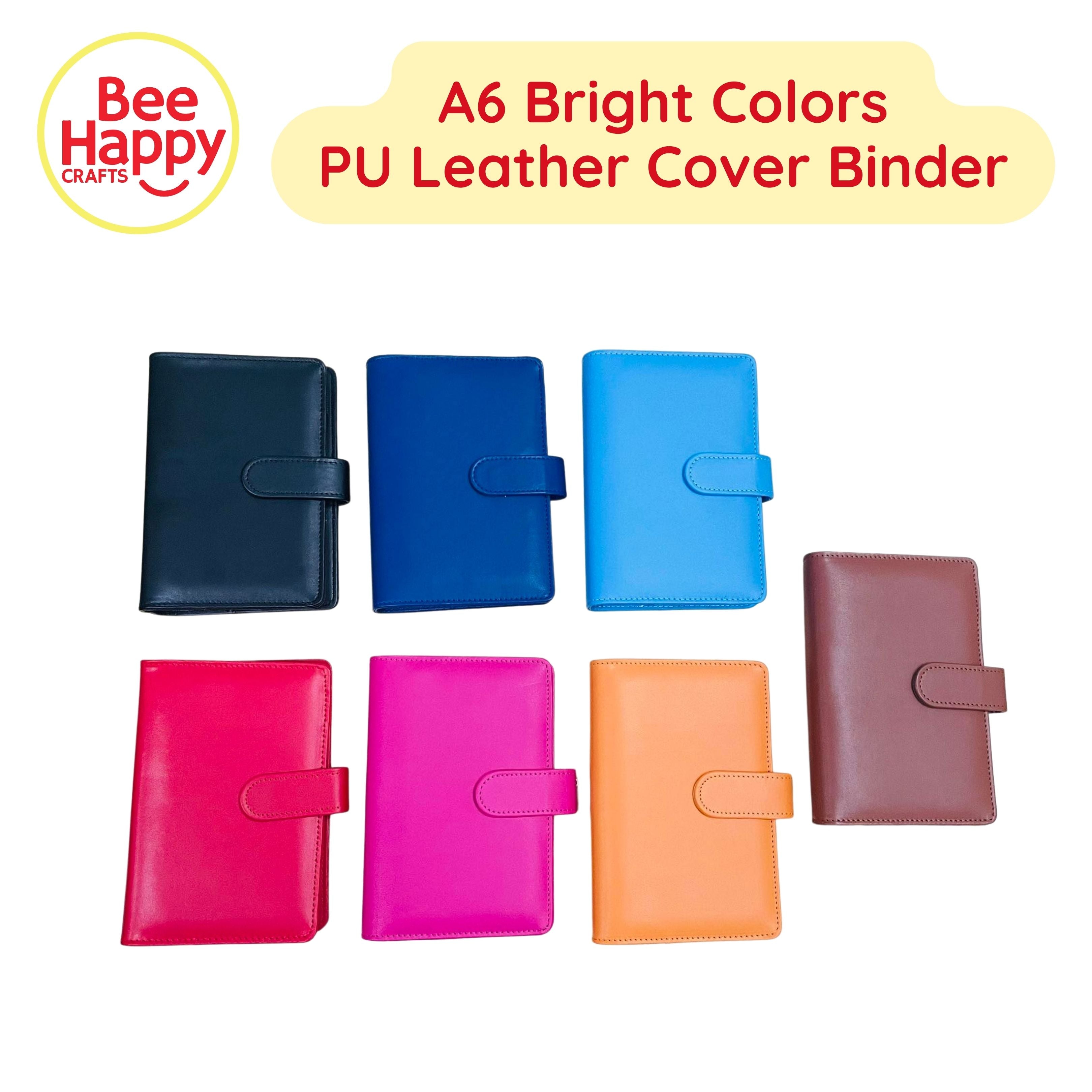 A6 Bright Colors PU Leather Ring Binder Cover