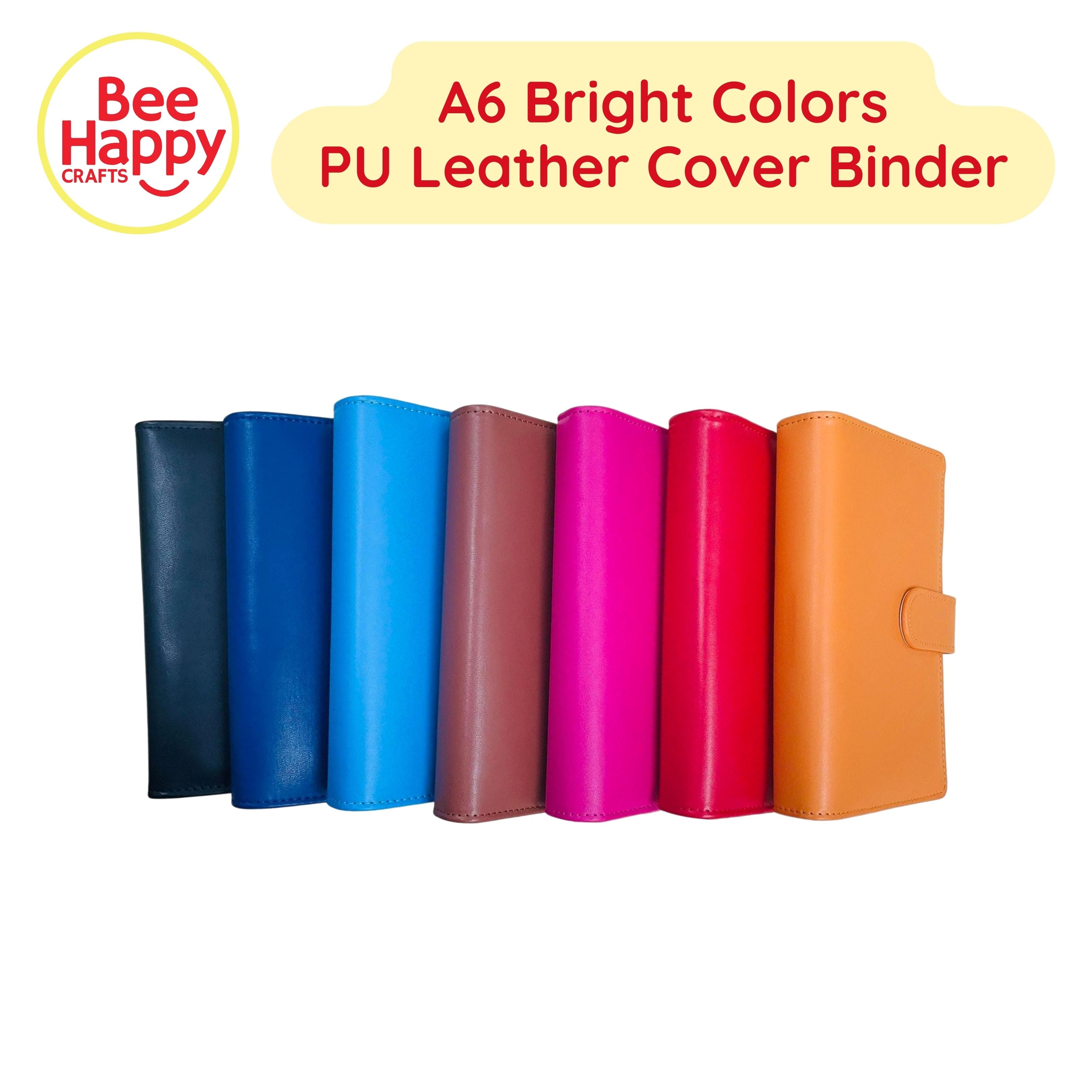 A6 Bright Colors PU Leather Ring Binder Cover
