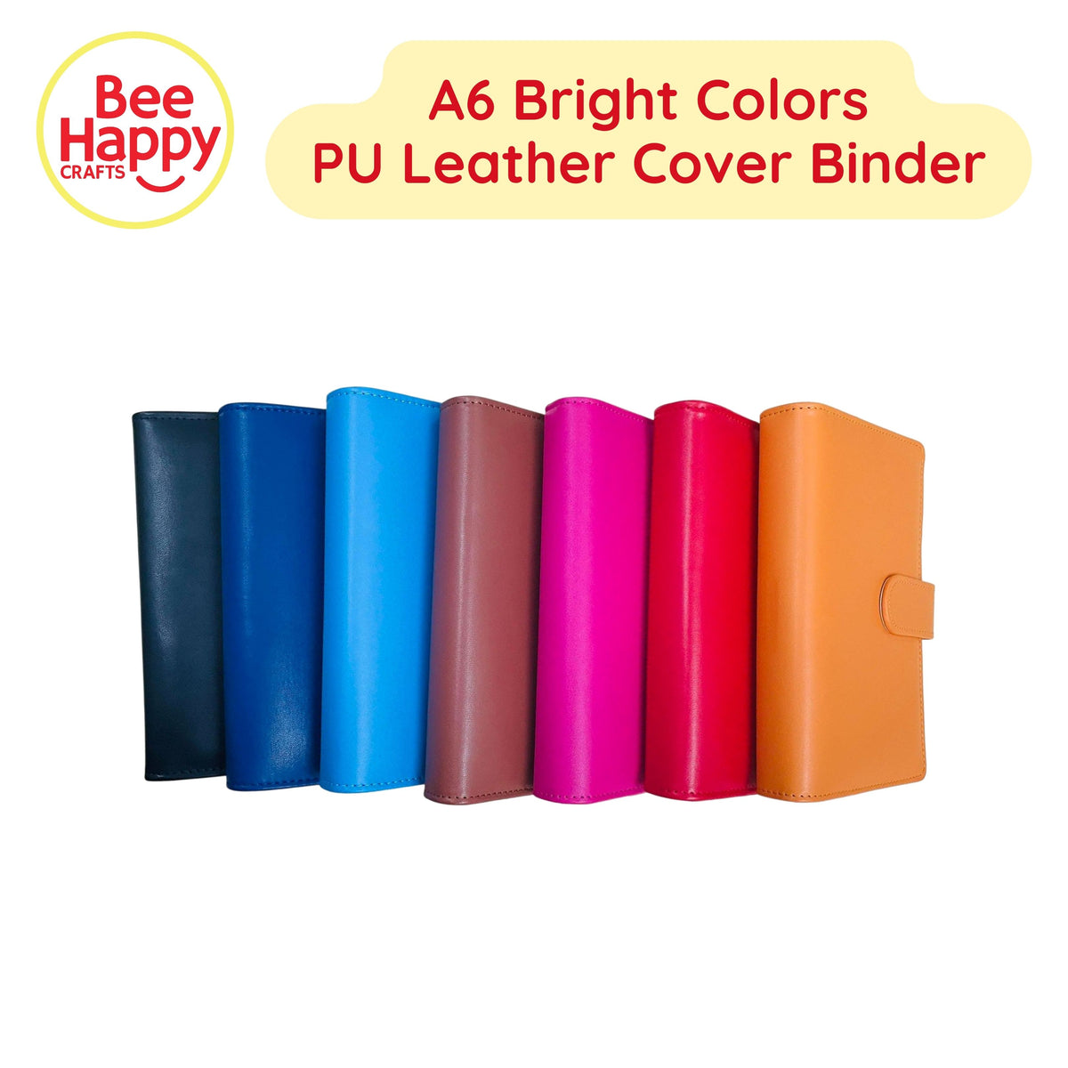 A6 Bright Colors PU Leather Ring Binder Cover
